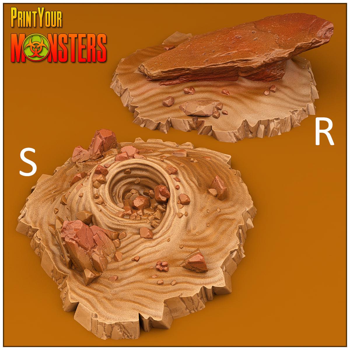 Desert Terrain - Print Your Monsters | 28mm and 32mm | Wargaming | DnD | Tabletop Roleplaying