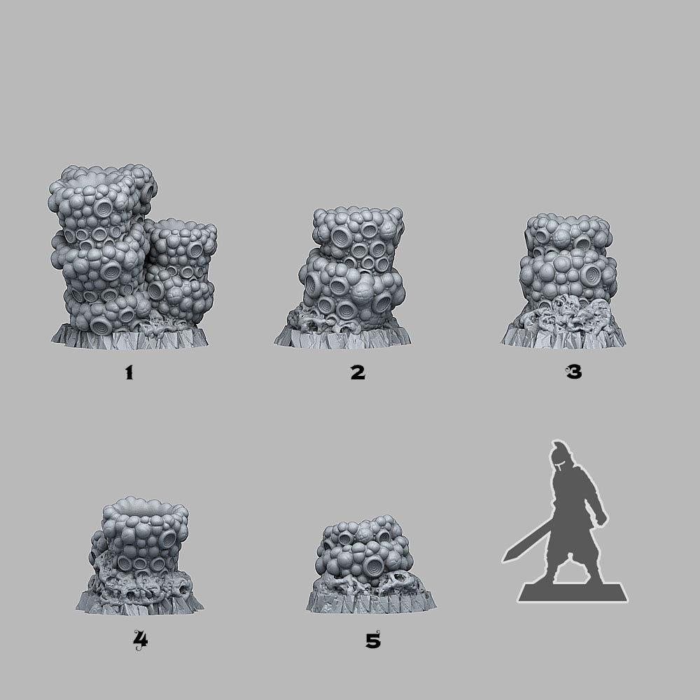Infernal Chimneys - Fantastic Plants and Rocks | 28mm and 32mm | Wargaming | DnD | Tabletop Roleplaying