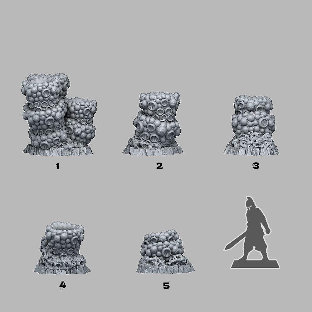 Infernal Chimneys - Fantastic Plants and Rocks | 28mm and 32mm | Wargaming | DnD | Tabletop Roleplaying