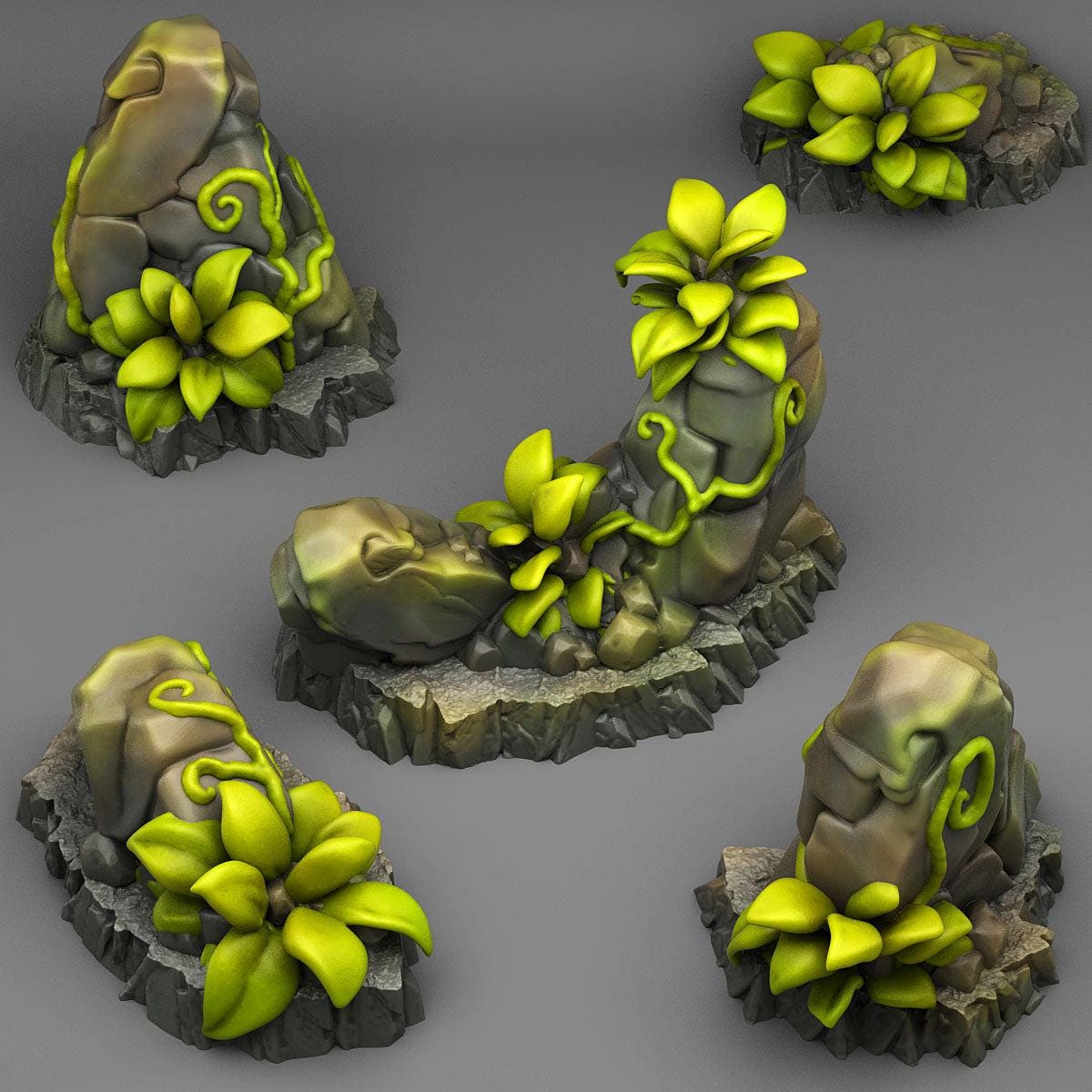 Tropical Rocks - Fantastic Plants and Rocks | 28mm and 32mm | Wargaming | DnD | Tabletop Roleplaying