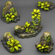 Tropical Rocks - Fantastic Plants and Rocks | 28mm and 32mm | Wargaming | DnD | Tabletop Roleplaying