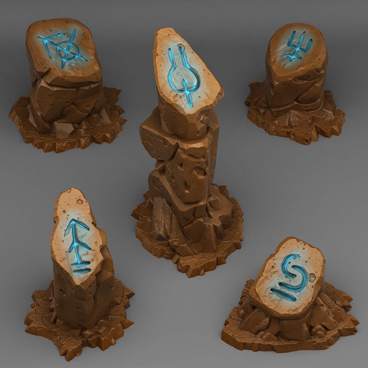 Sci-Fi Glyph Stones - Fantastic Plants and Rocks | 28mm and 32mm | Wargaming | DnD | Tabletop Roleplaying