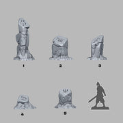 Sci-Fi Glyph Stones - Fantastic Plants and Rocks | 28mm and 32mm | Wargaming | DnD | Tabletop Roleplaying