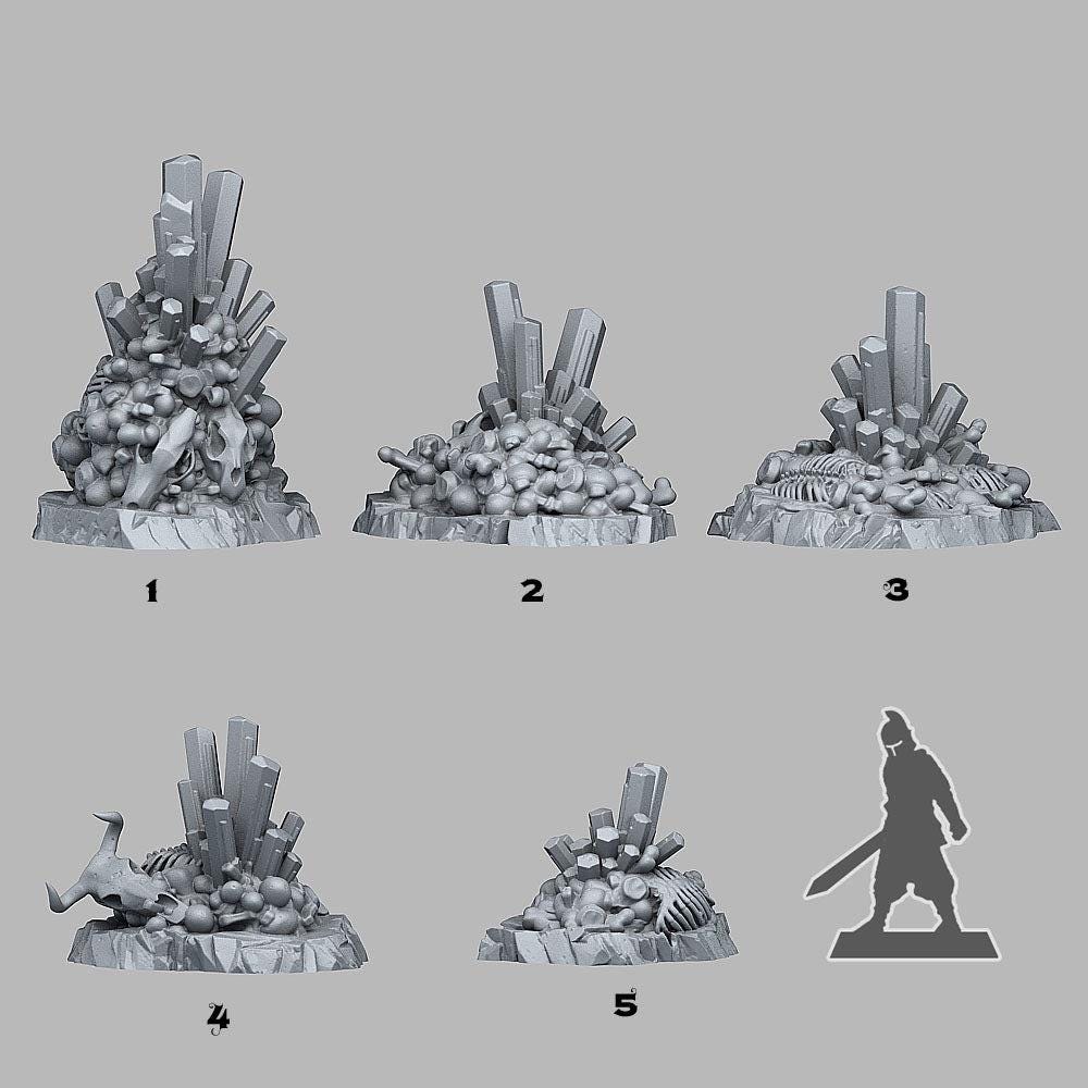 Necrotic Crystals - Fantastic Plants and Rocks | 28mm and 32mm | Wargaming | DnD | Tabletop Roleplaying