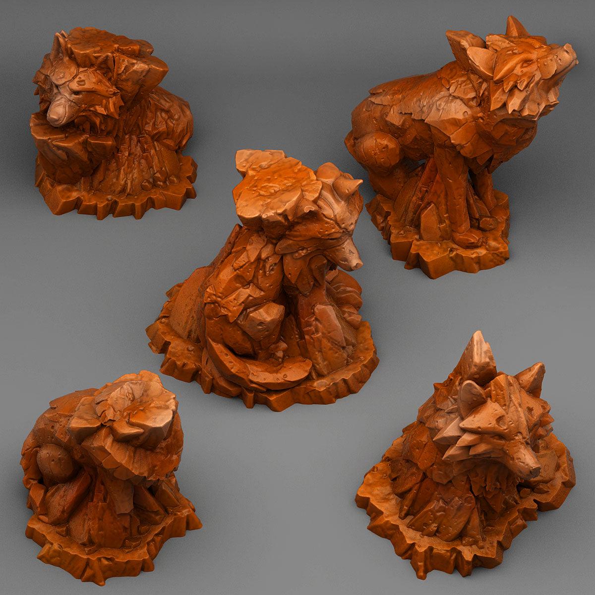 Mythic Rockwolves - Fantastic Plants and Rocks | 28mm and 32mm | Wargaming | DnD | Tabletop Roleplaying