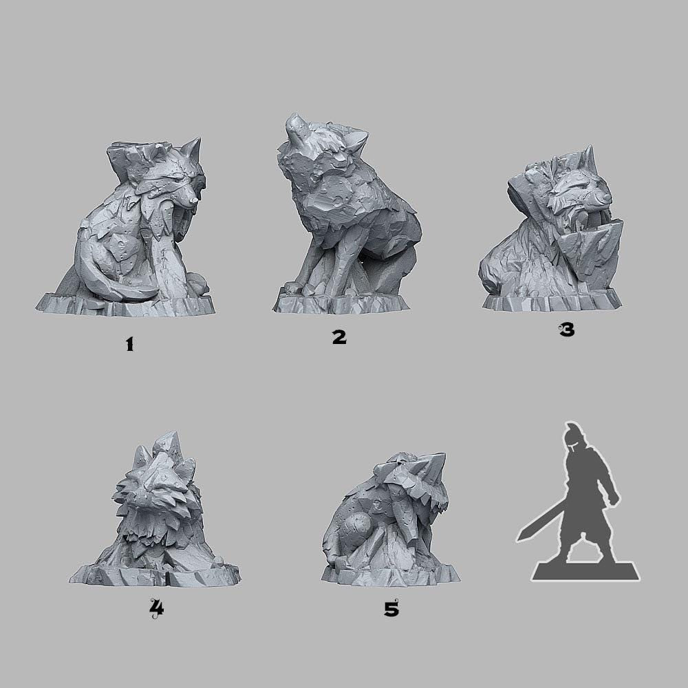 Mythic Rockwolves - Fantastic Plants and Rocks | 28mm and 32mm | Wargaming | DnD | Tabletop Roleplaying