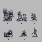 Night Desert Plants - Fantastic Plants and Rocks | 28mm and 32mm | Wargaming | DnD | Tabletop Roleplaying