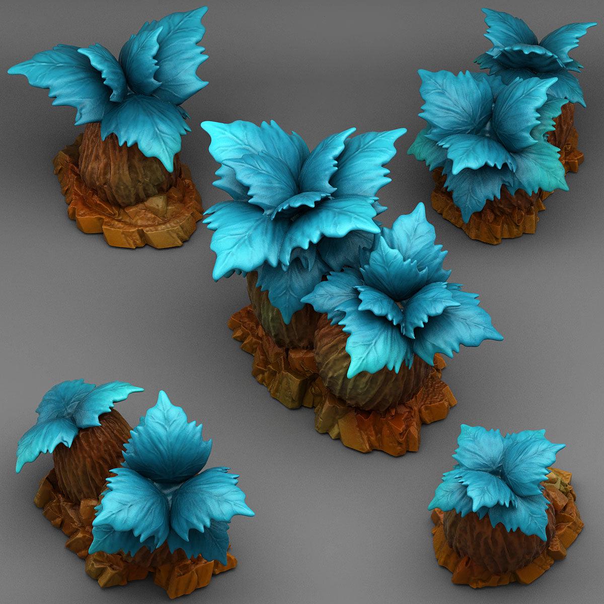 Mystical Night Flowers - Fantastic Plants and Rocks | 28mm and 32mm | Wargaming | DnD | Tabletop Roleplaying