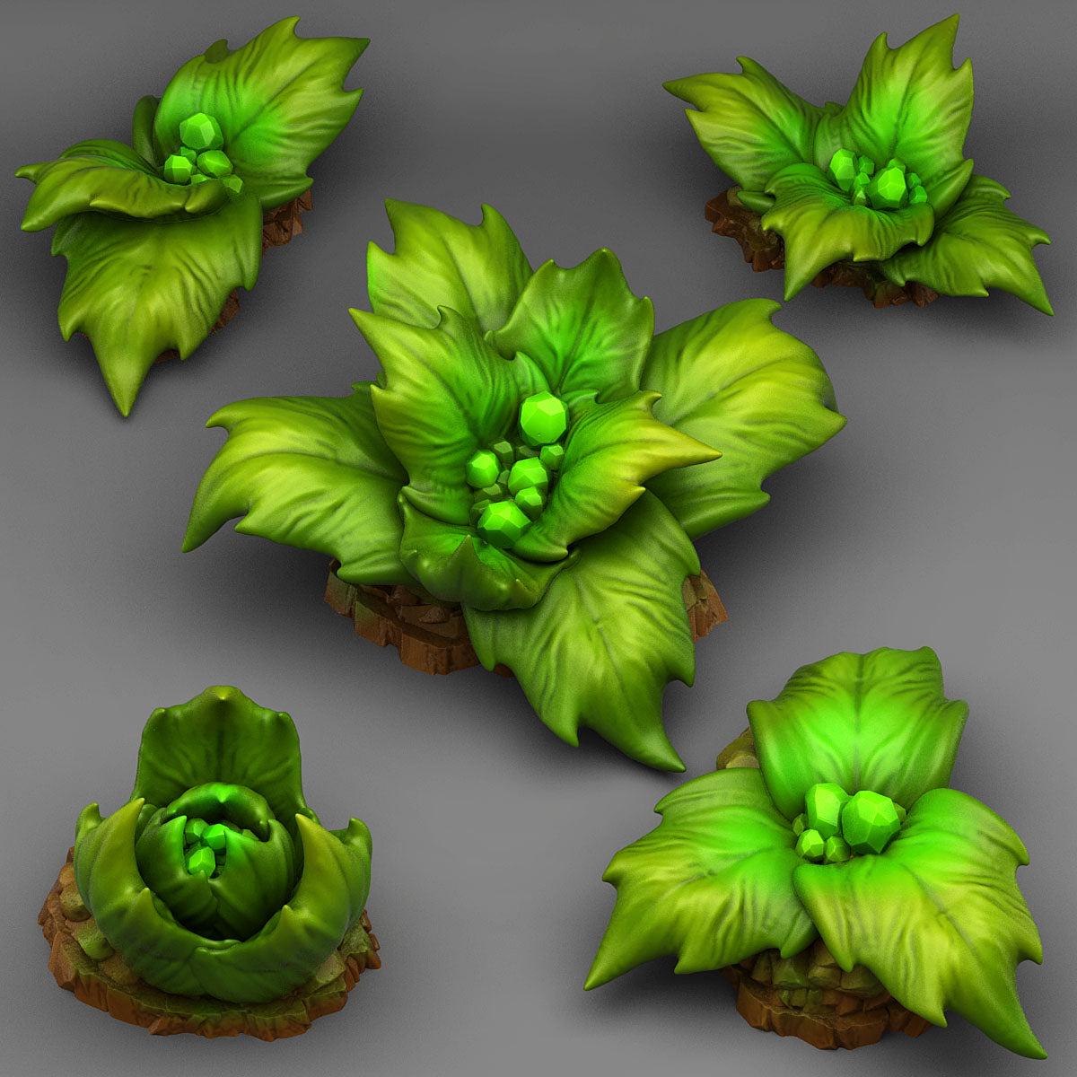 Crystal Tropical Plants - Fantastic Plants and Rocks | 28mm and 32mm | Wargaming | DnD | Tabletop Roleplaying