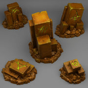 Ancient Magic Stones Scatter Terrain - Fantastic Plants and Rocks | 28mm and 32mm | Wargaming | DnD | Tabletop Roleplaying