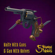 Gun with Knives, and Knife with Guns - Strange Stables | 28mm and 32mm | Wargaming | DnD | Tabletop Roleplaying