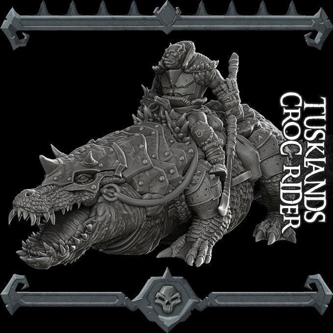 Tusklands Croc Rider - Rocket Pig Games | 28mm and 32mm | Wargaming | DnD | Tabletop Roleplaying