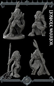 Lionfolk Warrior - Rocket Pig Games | 28mm and 32mm | Wargaming | DnD | Tabletop Roleplaying