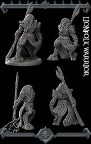 Lionfolk Warrior - Rocket Pig Games | 28mm and 32mm | Wargaming | DnD | Tabletop Roleplaying