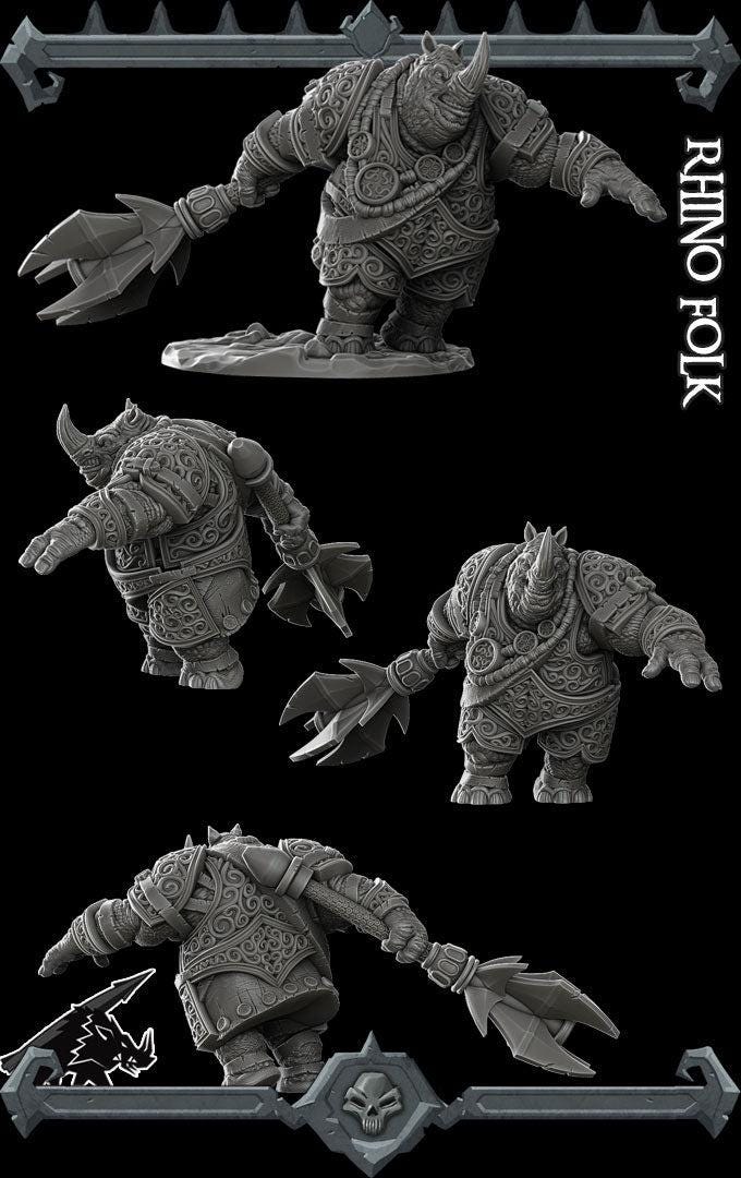 Rhino Folk - Rocket Pig Games | 28mm and 32mm | Wargaming | DnD | Tabletop Roleplaying
