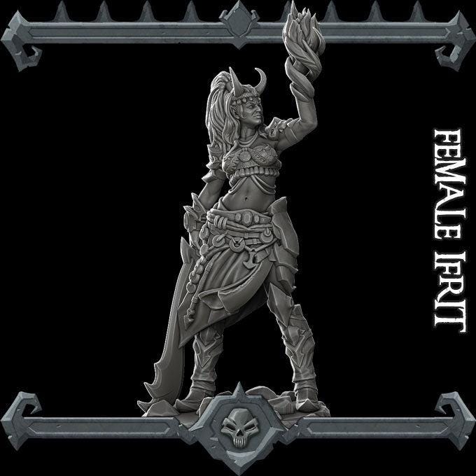 Female Ifrit - Rocket Pig Games | 28mm and 32mm | Wargaming | DnD | Tabletop Roleplaying