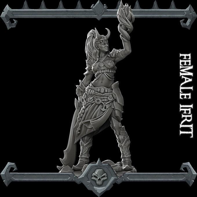 Female Ifrit - Rocket Pig Games | 28mm and 32mm | Wargaming | DnD | Tabletop Roleplaying