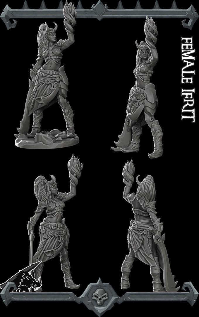 Female Ifrit - Rocket Pig Games | 28mm and 32mm | Wargaming | DnD | Tabletop Roleplaying