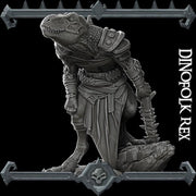Dinofolk Rex, Trex Barbarian - Rocket Pig Games | 28mm and 32mm | Wargaming | DnD | Tabletop Roleplaying