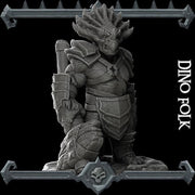 Dino folk, Triceratops Warrior - Rocket Pig Games | 28mm and 32mm | Wargaming | DnD | Tabletop Roleplaying