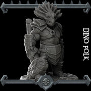 Dino folk, Triceratops Warrior - Rocket Pig Games | 28mm and 32mm | Wargaming | DnD | Tabletop Roleplaying