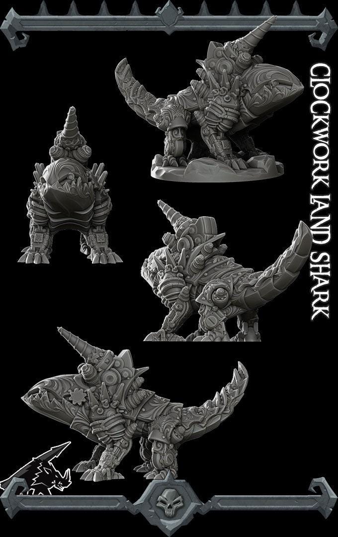 Clockwork Land Shark - Rocket Pig Games | 28mm and 32mm | Wargaming | DnD | Tabletop Roleplaying