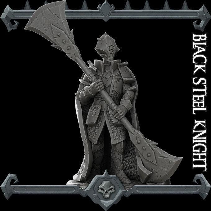 Black Steel Knight - Rocket Pig Games | 28mm and 32mm | Wargaming | DnD | Tabletop Roleplaying