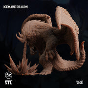 Icemane Dragon. Wooly Ice Dragon - Sordane Publishing | 28mm and 32mm | Wargaming | DnD | Tabletop Roleplaying