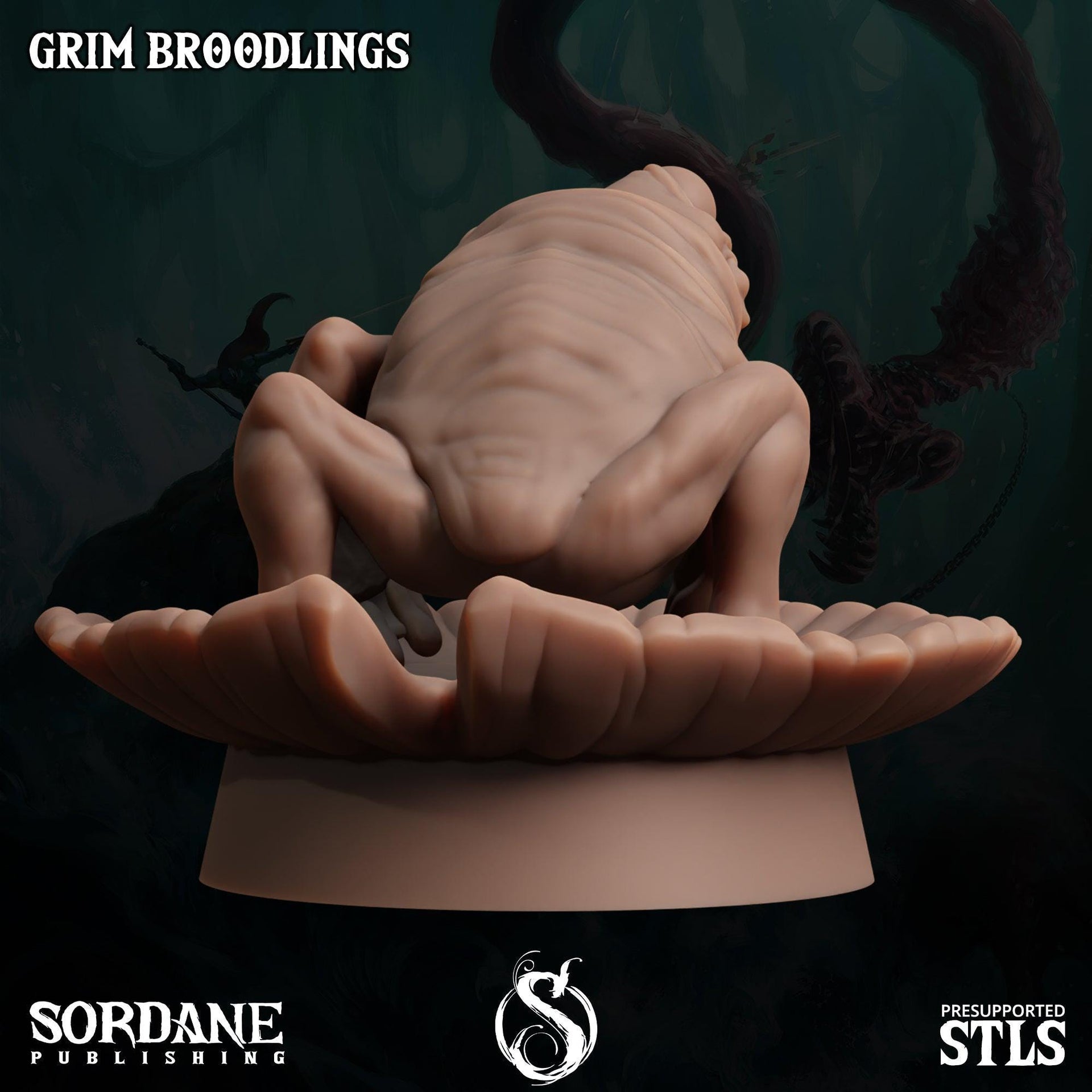 Grim Broodlings. Giant Frog Spawn - Sordane Publishing | 28mm and 32mm | Wargaming | DnD | Tabletop Roleplaying
