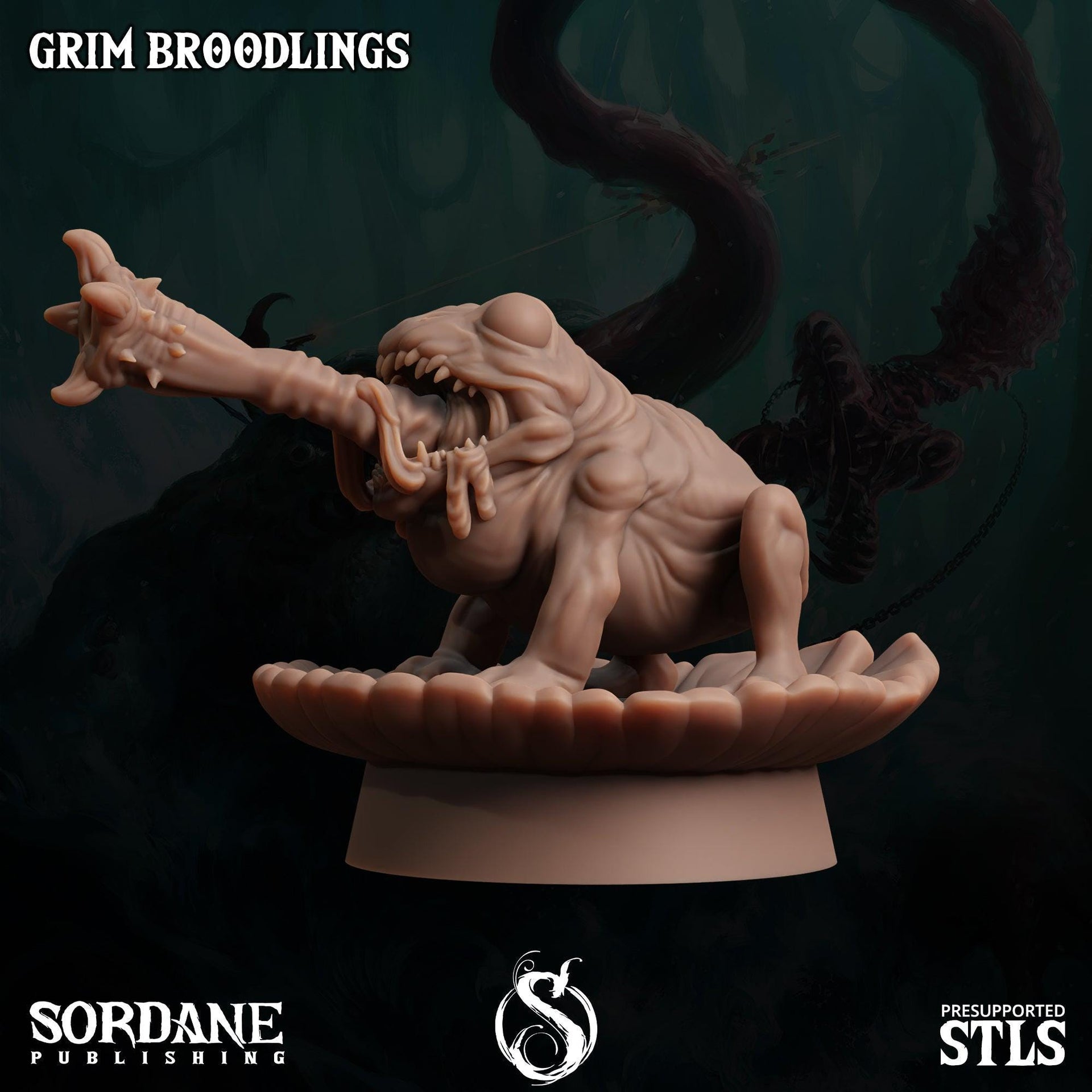 Grim Broodlings. Giant Frog Spawn - Sordane Publishing | 28mm and 32mm | Wargaming | DnD | Tabletop Roleplaying