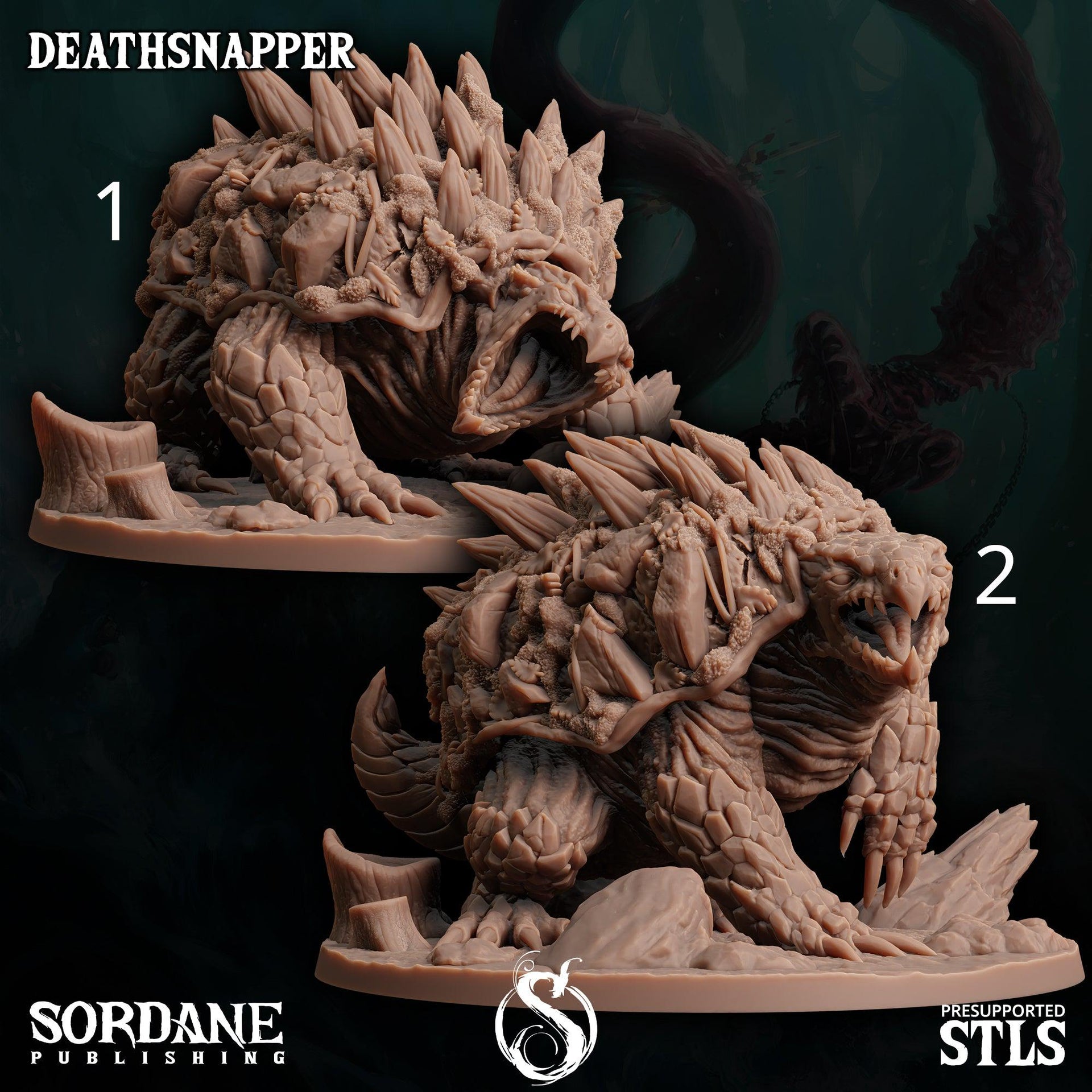Deathsnapper, Giant Snapping Turtle Monster - Sordane Publishing | 28mm and 32mm | Wargaming | DnD | Tabletop Roleplaying