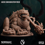 Grim Broodspawner. Giant Surinam Toad Monster - Sordane Publishing | 28mm and 32mm | Wargaming | DnD | Tabletop Roleplaying
