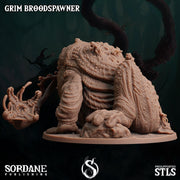 Grim Broodspawner. Giant Surinam Toad Monster - Sordane Publishing | 28mm and 32mm | Wargaming | DnD | Tabletop Roleplaying