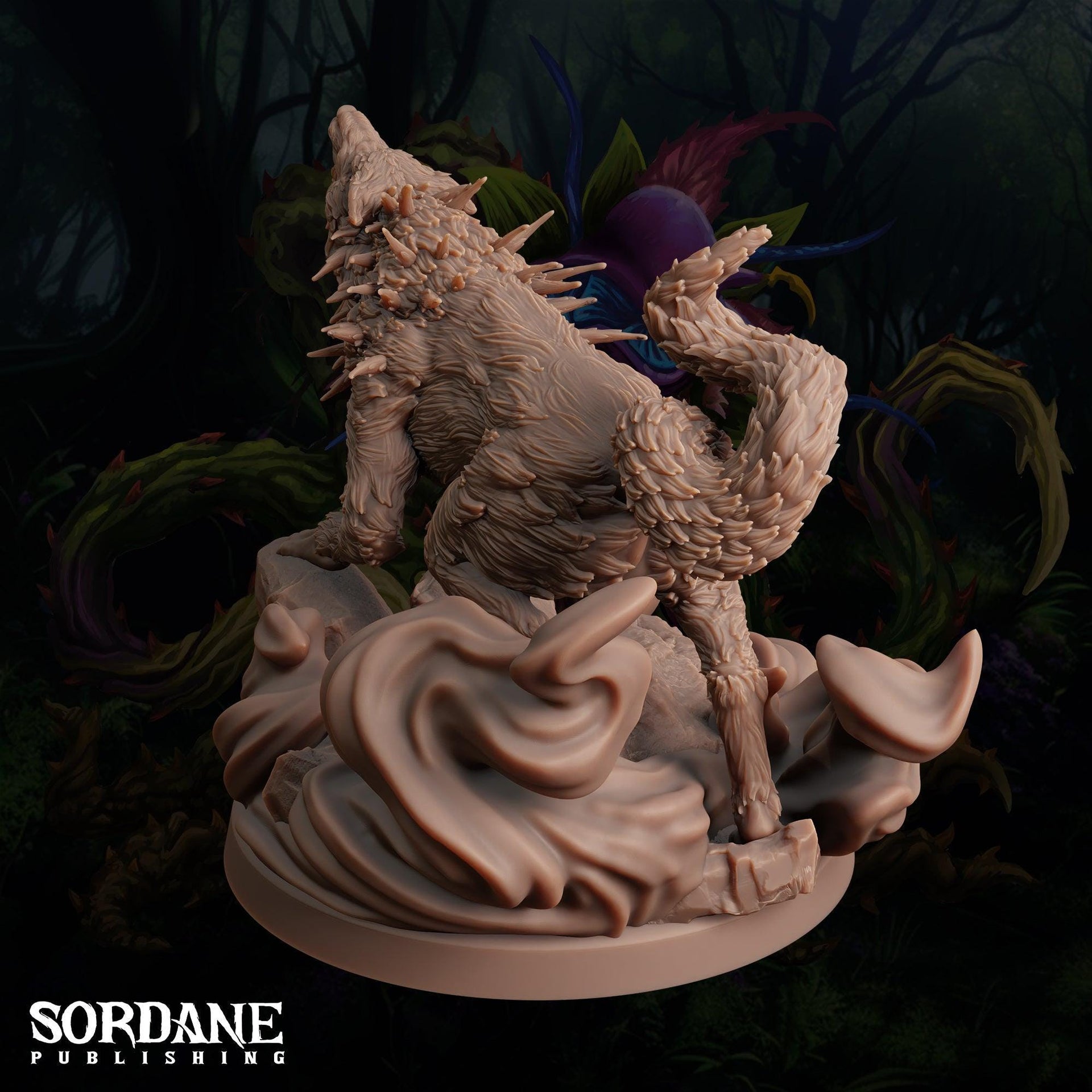 Fellthorn Stalkerr. Spiky Giant Wolf - Sordane Publishing | 28mm and 32mm | Wargaming | DnD | Tabletop Roleplaying