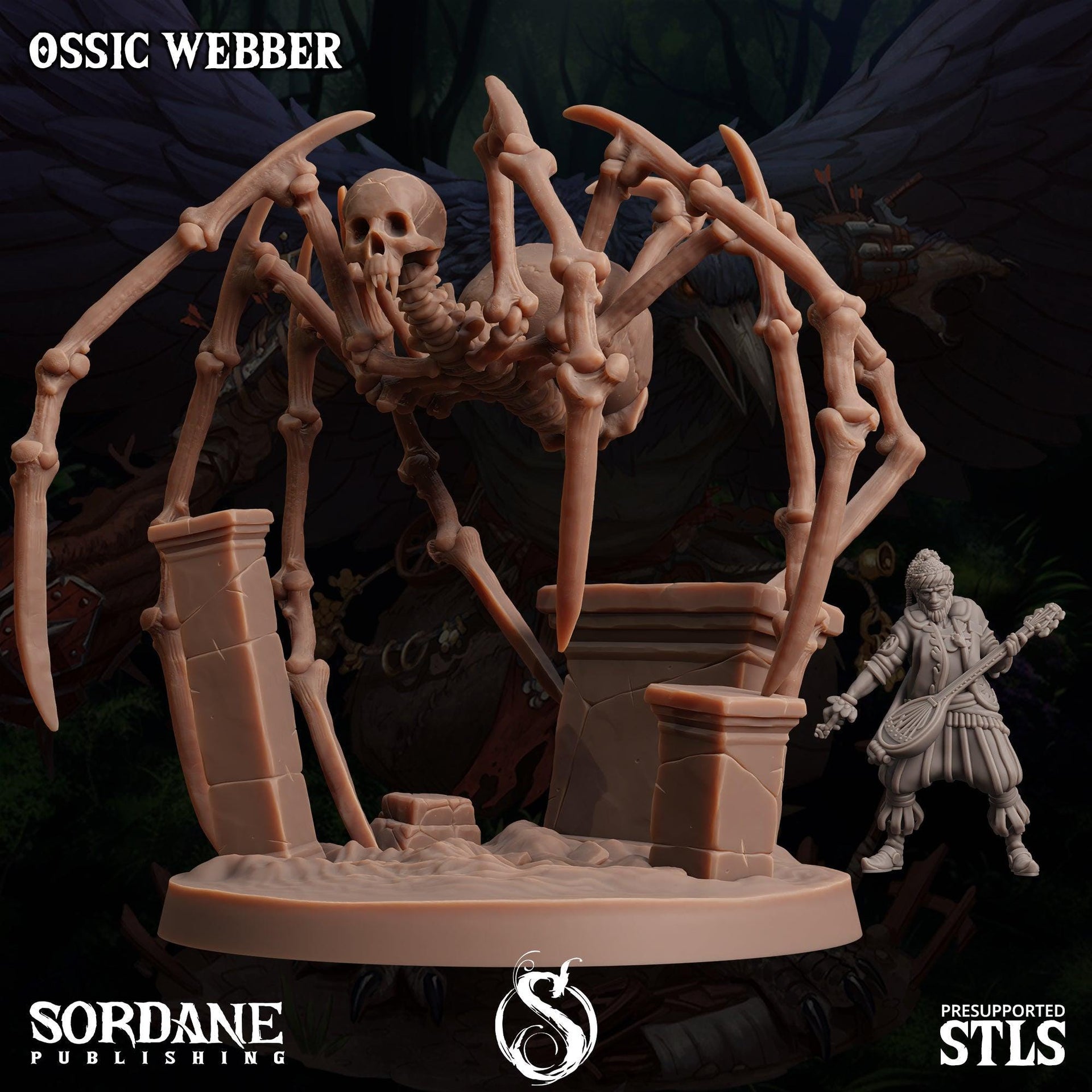 Ossic Weber, Skeleton Spider - Sordane Publishing | 28mm and 32mm | Wargaming | DnD | Tabletop Roleplaying