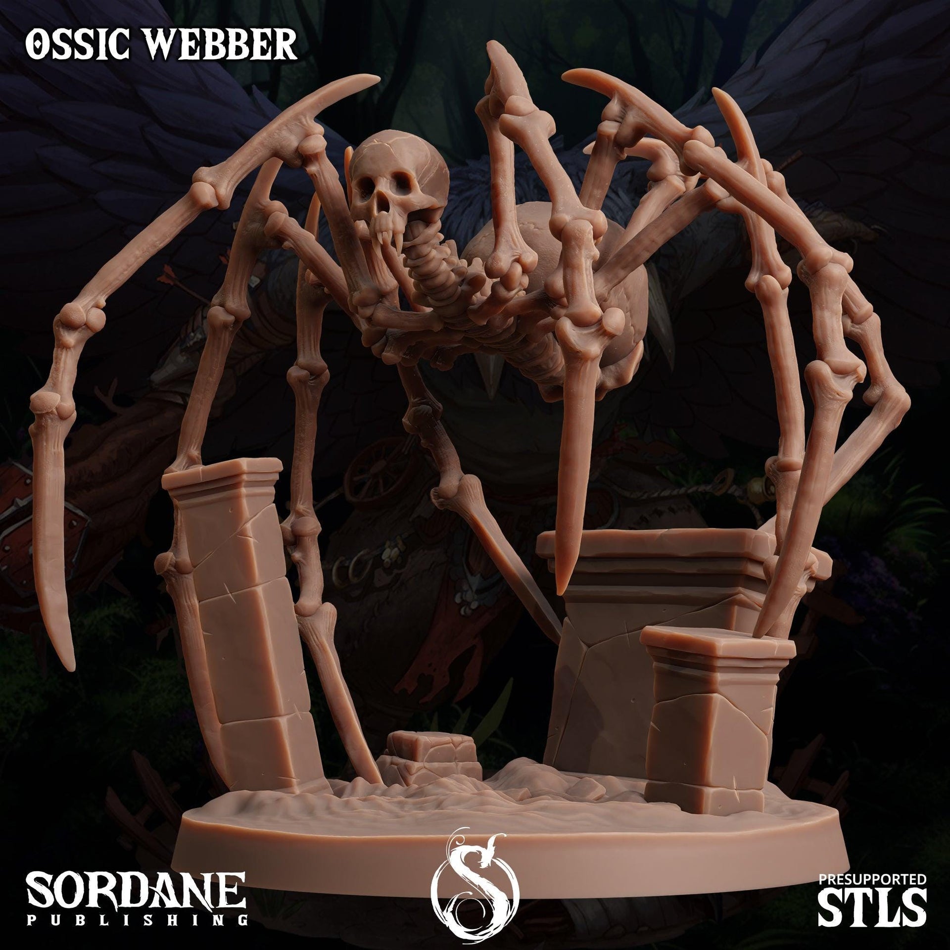 Ossic Weber, Skeleton Spider - Sordane Publishing | 28mm and 32mm | Wargaming | DnD | Tabletop Roleplaying