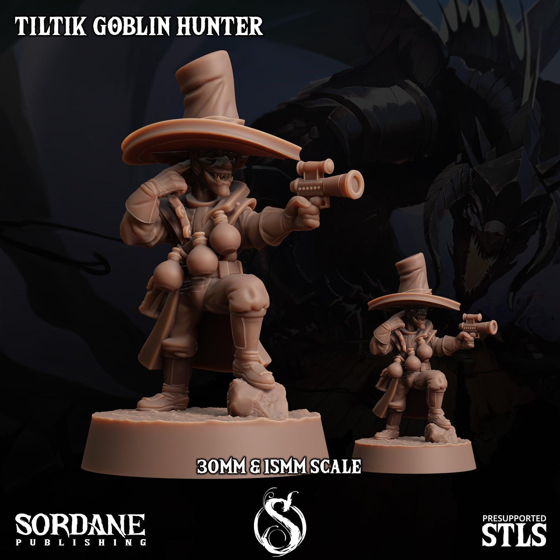Tiltik Goblin Hunter, Goblin Bandit - Sordane Publishing | 28mm and 32mm | Wargaming | DnD | Tabletop Roleplaying