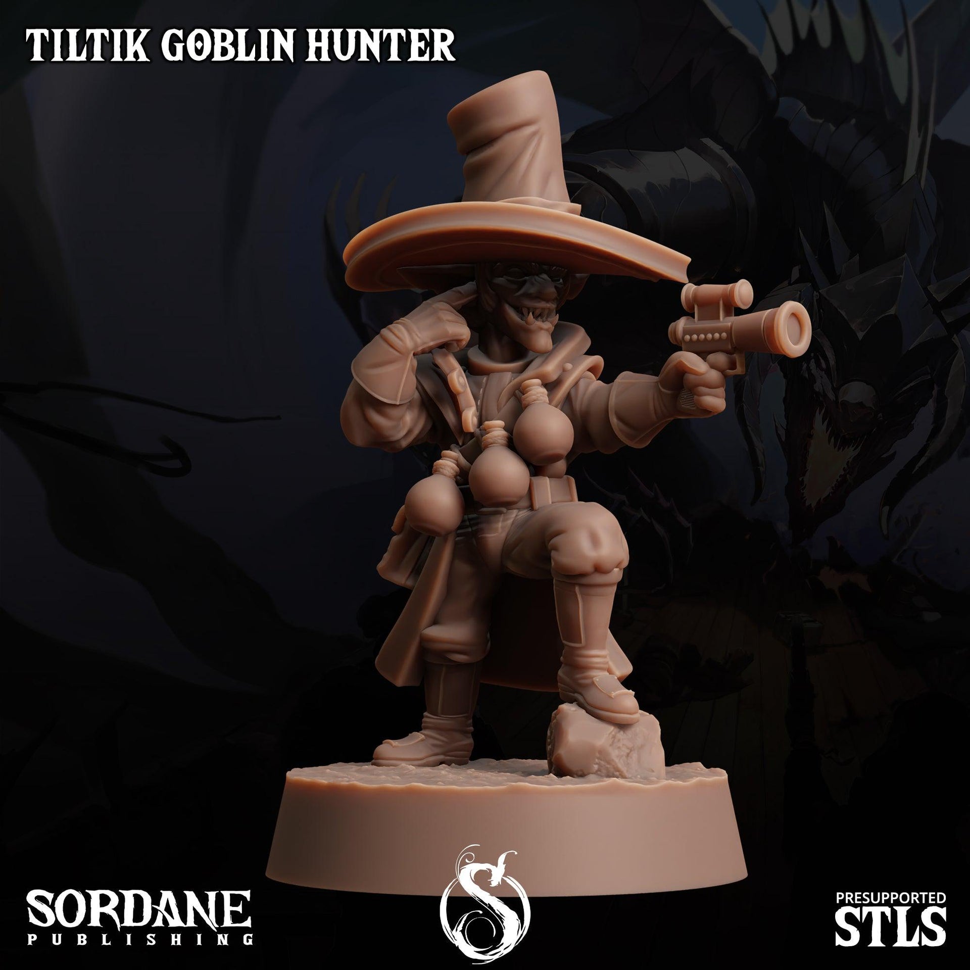Tiltik Goblin Hunter, Goblin Bandit - Sordane Publishing | 28mm and 32mm | Wargaming | DnD | Tabletop Roleplaying