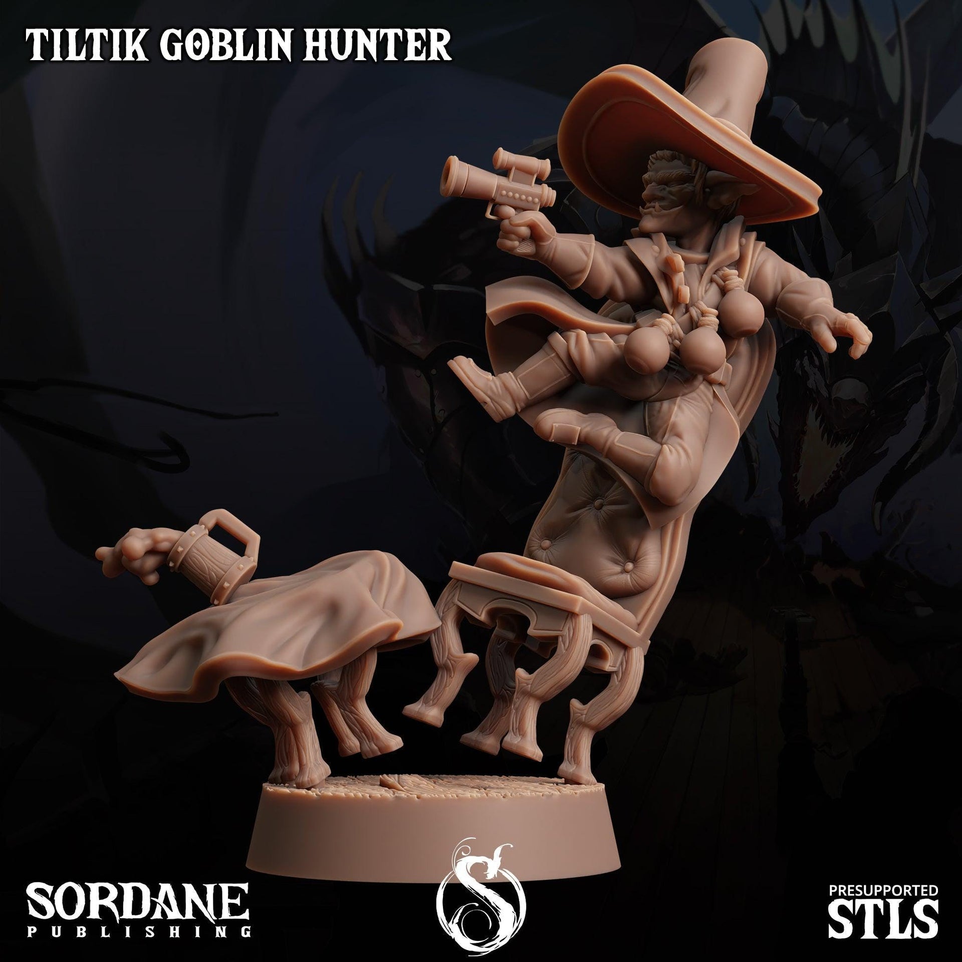 Tiltik Goblin Hunter, Goblin Bandit - Sordane Publishing | 28mm and 32mm | Wargaming | DnD | Tabletop Roleplaying