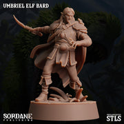 Umbriel Elf Bard, Dark Elf Performer- Sordane Publishing | 28mm and 32mm | Wargaming | DnD | Tabletop Roleplaying