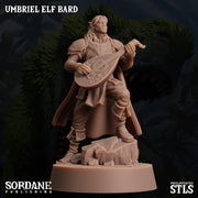 Umbriel Elf Bard, Dark Elf Performer- Sordane Publishing | 28mm and 32mm | Wargaming | DnD | Tabletop Roleplaying