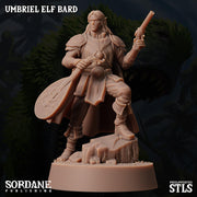 Umbriel Elf Bard, Dark Elf Performer- Sordane Publishing | 28mm and 32mm | Wargaming | DnD | Tabletop Roleplaying