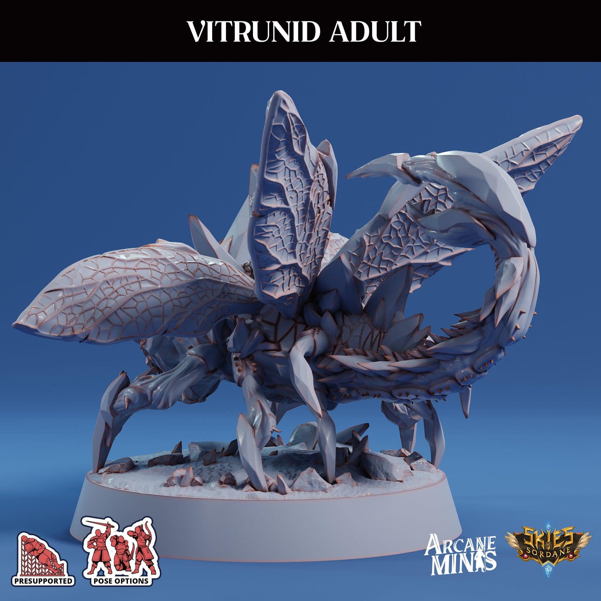 Vitrunid Adult, Alien Bug - Sordane Publishing (Copy) | 28mm and 32mm | Wargaming | DnD | Tabletop Roleplaying