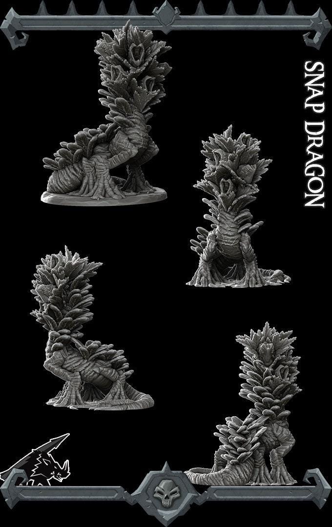 Snap Dragon. Little Leafy Dragon Monster - Rocket Pig Games | 28mm and 32mm | Wargaming | DnD | Tabletop Roleplaying