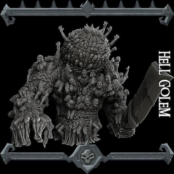 Hell Golem - Rocket Pig Games | 28mm and 32mm | Wargaming | DnD | Tabletop Roleplaying