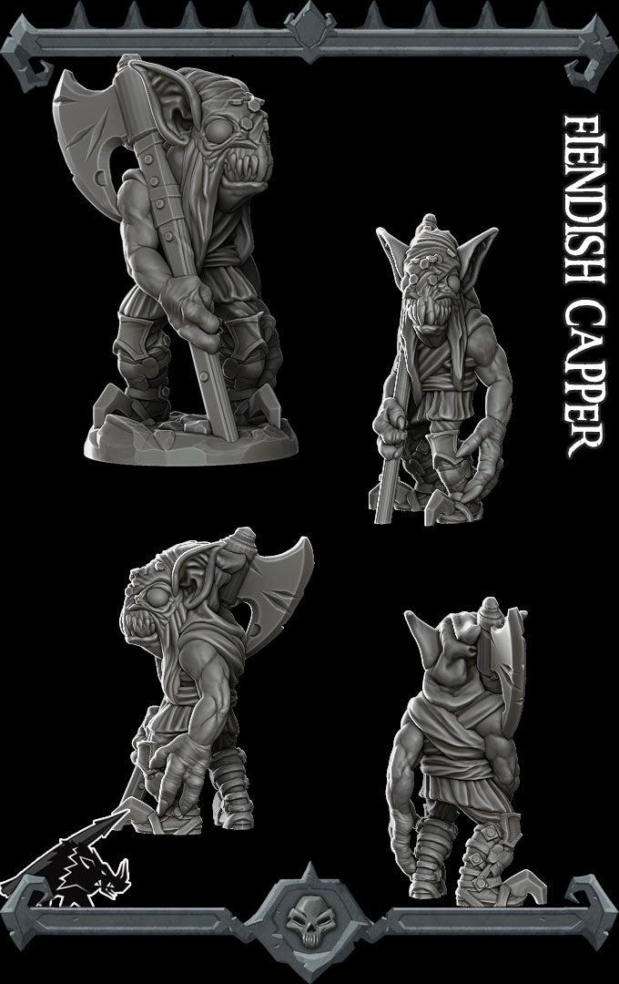 Fiendish Capper. Demon Goblin - Rocket Pig Games | 28mm and 32mm | Wargaming | DnD | Tabletop Roleplaying