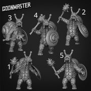 Snailfolk Mace and Shield Warrior - Goonmaster | 28mm and 32mm | Wargaming | DnD | Tabletop Roleplaying