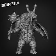 Snailfolk Mace and Shield Warrior - Goonmaster | 28mm and 32mm | Wargaming | DnD | Tabletop Roleplaying