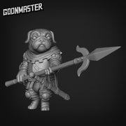 Battle Pugs. Pug Knights with Spears - Goonmaster | 28mm and 32mm | Wargaming | DnD | Tabletop Roleplaying