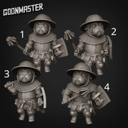 Battle Pugs. Pug Knights with Maces - Goonmaster | 28mm and 32mm | Wargaming | DnD | Tabletop Roleplaying